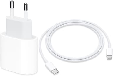 Apple 20 watt USB-C strømadapter + Apple Lightning/USB-C-kabel, 1 m 