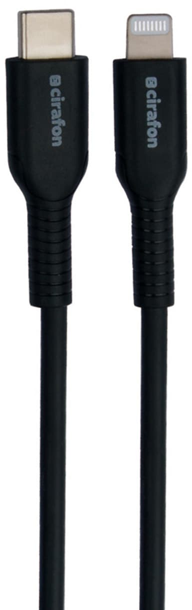 Cirafon Sync/Charge Cable USB-C To Lightning 1.2m - Black Mfi T 