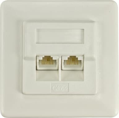 Deltaco Nettverksuttak innfelt 2-port CAT 6