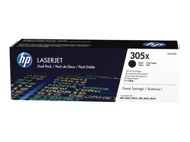 HP Toner Svart 305X 4K - CE410XD 2-Pack 