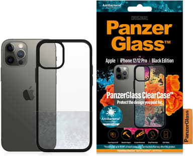 Panzerglass Clearcase BlackFrame iPhone 12 iPhone 12 Pro Kirkas Musta