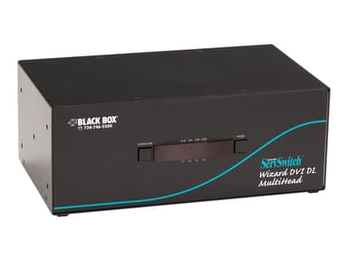 Black Box KVM Switch - 3X DVI-D Dl Audio USB 2.0 4-Port 