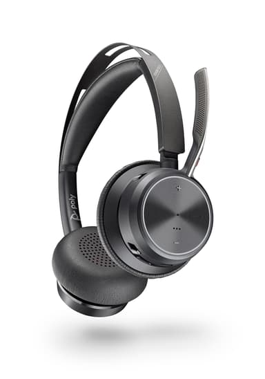 Poly Voyager Focus 2 UC Standard No Stand Headset USB-A- via Bluetooth-adapter Zwart 