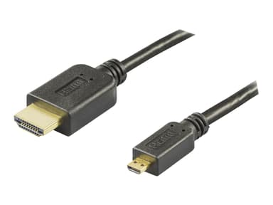 Deltaco HDMI-1053 5m HDMI-tyyppi D (mikro) HDMI-tyyppi A (vakio) Musta