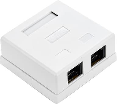 Prokord Utenpåliggende nettverksuttak, 2 porter CAT 6