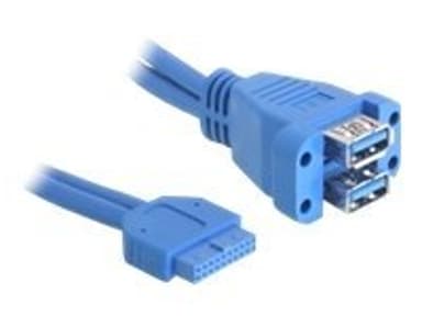 Delock USB 3.0 Pin Header 0.45m 19-stifts USB 3.0-kontakt Hona 9-stifts USB typ A Hona 