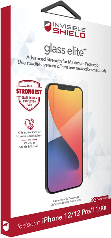 Zagg InvisibleShield Glass Elite+ iPhone 11 iPhone 12 iPhone 12 Pro iPhone Xr