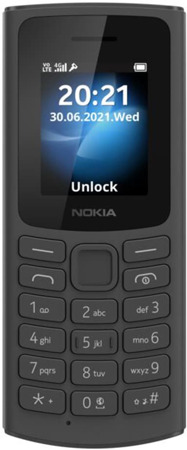 Nokia 105 4G Kaksois-SIM Musta 