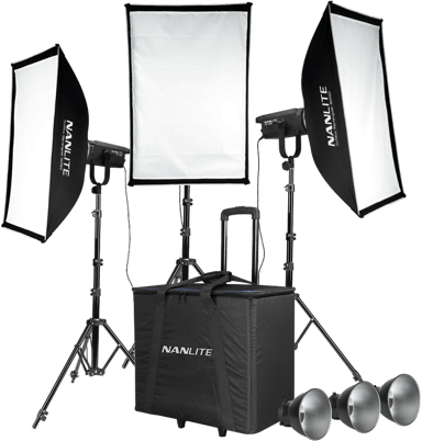 NANLITE FS-150 3-Light studio kit med stativ 
