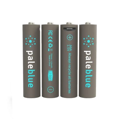 PALE BLUE Uppladdningsbart Batteri AAA 750mAh 4-Pack Inkl 4x1 Laddningskabel 