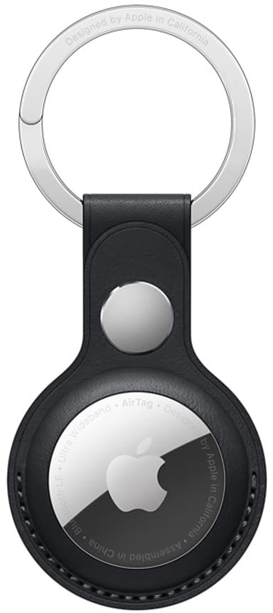 Apple AirTag Leather Key Ring Keskiyö