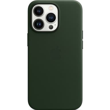 Apple Leather Case With Magsafe iPhone 13 Pro Punapuun vihreä 