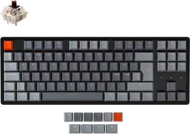 Keychron K8 RGB Aluminium Hot-Swap Brown Langallinen Langaton Pohjoismaat Harmaa Musta 