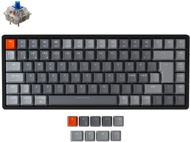 Keychron K2 RGB Aluminium Blue (Version 2) Langallinen Langaton Pohjoismaat Harmaa Musta 