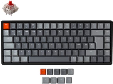 Keychron K2 RGB Aluminium Red (Version 2) Kablet Trådløs Nordisk Grå Svart 