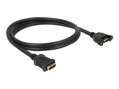 Delock - HDMI Ethernet-kaapelilla 1m HDMI-tyyppi A (vakio) HDMI-tyyppi A (vakio) Musta