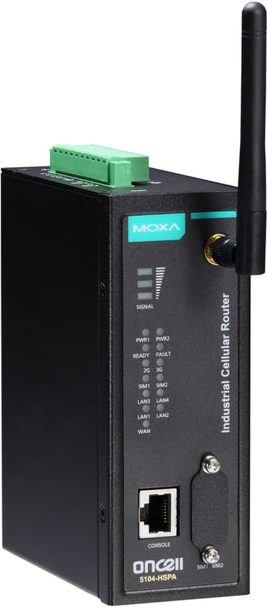 Moxa OnCell 5104-HSPA Industriell 3G-ruter Extrem Temp 