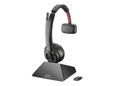 Poly SAVI 8210 UC MONAURAL STANDARD Headset USB-A- via Bluetooth-adapter Mono Zwart