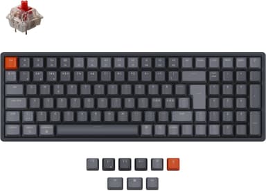 Keychron K4 RGB Aluminium Red (Version 2) Kablet Trådløs Nordisk Grå Svart 