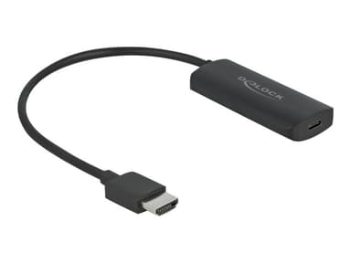 Delock HDMI to USB-C adapter 0.24m 19-stifts HDMI typ A 5-stifts mikro-USB typ B (endast ström) 24 pin USB-C Hona