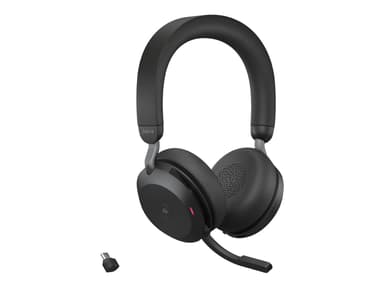 Jabra Evolve2 75 Link380A UC + jalusta Kuuloke + mikrofoni USB-A Optimoitu UC:lle Stereo Musta 
