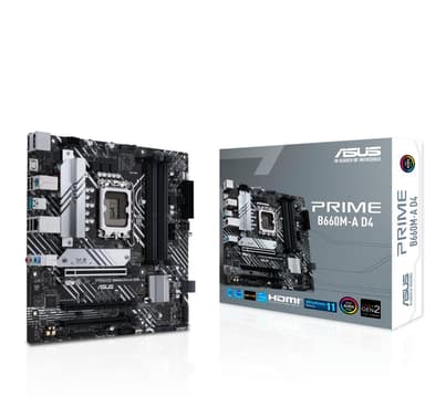 ASUS Prime B660m-a D4 Ddr4 S-1700 Matx Mikro ATX Hovedkort