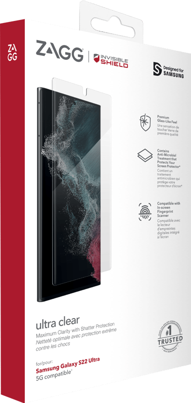 Zagg InvisibleShield Ultra Clear+ - Skärmskydd för mobiltelefon - självreparerande Samsung Galaxy S22 Ultra