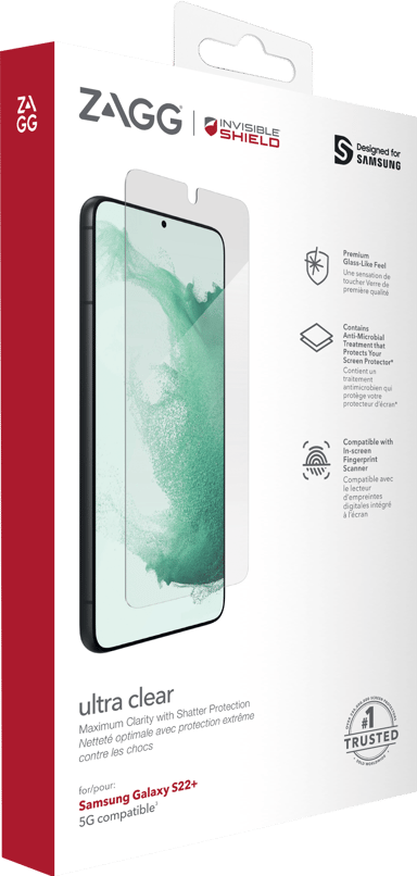 Zagg InvisibleShield Ultra Clear+ - Skjermbeskyttelse for mobiltelefon - selvhelbredende Samsung Galaxy S22+