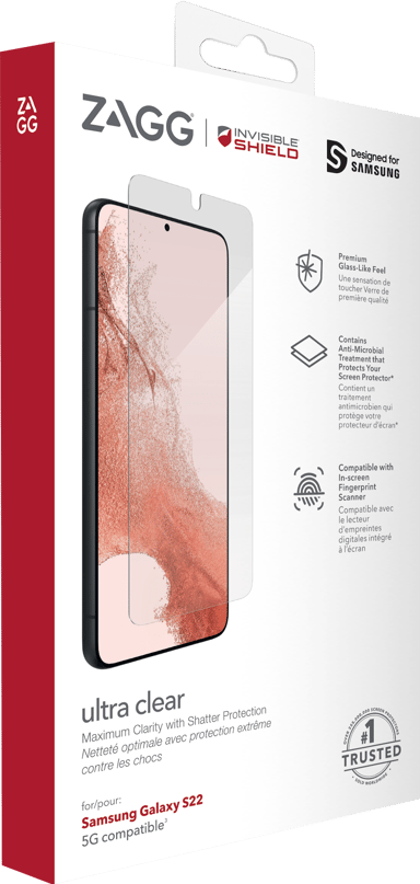 Zagg InvisibleShield Ultra Clear+ - Skærmbeskytter for mobiltelefon - self healing Samsung Galaxy S22
