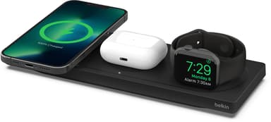 Belkin 3-in-1 Wireless Charging Pad With MagSafe Svart