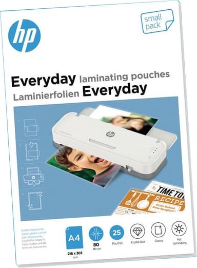 HP Everyday lamineringspåsar 80mic A4 25st 