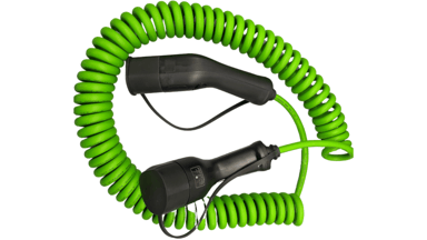Direktronik Charge Cable 16A 1-Fas Typ 2 M-m Spiral 5M 5m IEC 62196 Type 2 Hane IEC 62196 Type 2 Hona