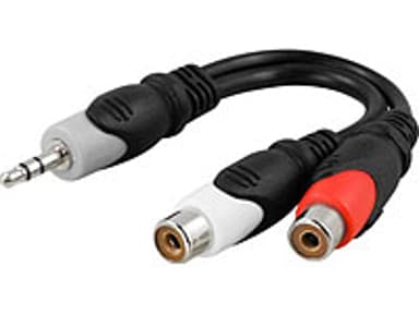 Deltaco Adapter Mini-phone stereo 3.5 mm Hane RCA Hona