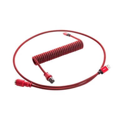 CableMod Pro Coiled Cable - Republic Red 1.5m 24 pin USB-C Hane 4-stifts USB typ A Hane 