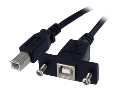 Startech .com 3 ft Panel Mount USB Cable B to B 4 pin USB Type B Uros 4 pin USB Type B Naaras Musta