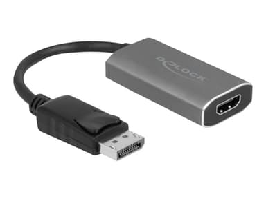 Delock - Näyttösovitin 20 nastan näyttöporttiliitin Uros 24 pin USB-C (power only) HDMI Tyyppi A Naaras Harmaa Musta