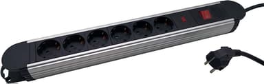 Prokord Power Socket 6Xsocket 1.5M Black Metal 6st Ström CEE 7/4
