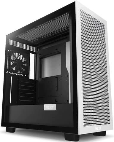 NZXT H7 Flow Matte White / Black Mid Tower Case Hvid Sort