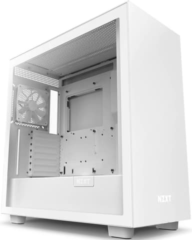 NZXT H7 Matte White Mid Tower Case Hvit 