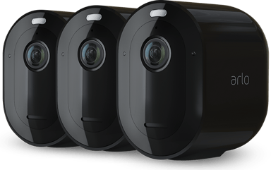 Arlo Pro 4 trådlös övervakningskamera 3-pack, Svart 