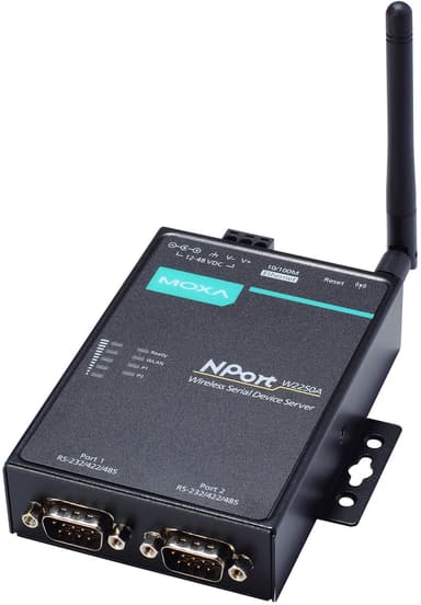 Moxa NPort W2250A 2-porters trådløs enhetsserver 