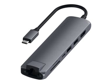 Satechi USB-C Slim Multi-Port with Ethernet Adapter USB 3.2 Gen 1 (3.1 Gen 1) Type-C