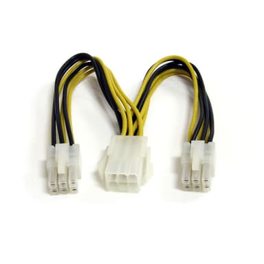 Startech PCI Express Power Splitter Cable 0.15m 6-pins PCI Express-strøm Hann 6-pins PCI Express-strøm Hunn
