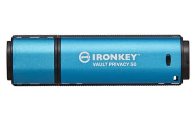 Kingston Ironkey Vault Privacy 50 8GB USB A-tyyppi Musta, Sininen