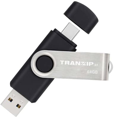 Tranzip Flip Duo 64GB USB 3.0 / USB-C 