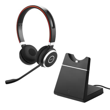 Jabra Evolve 65 SE MS Stand Kuuloke + mikrofoni USB-A USB-A Bluetooth-sovittimen kautta Optimoitu Microsoft Teamsille 