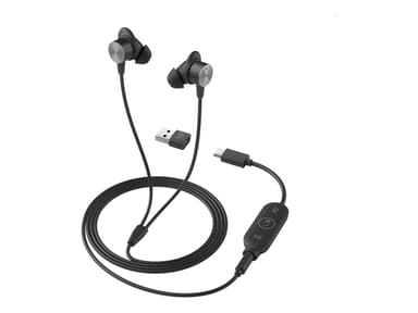 Logitech Zone Wired Earbuds Teams - Graphite - USB 3,5 mm jakkiliitin Microsoft Teamsille Stereo Musta 