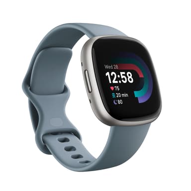 Fitbit Versa 4 Waterfall Blue/Platinum Aktivitetspårare 