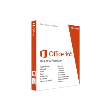 Microsoft Office 365 Business Premium englannin kielinen, 1 vuosi, paketti 