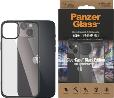 Panzerglass ClearCase Black Edition Apple - iPhone 14 Plus Läpinäkyvä
